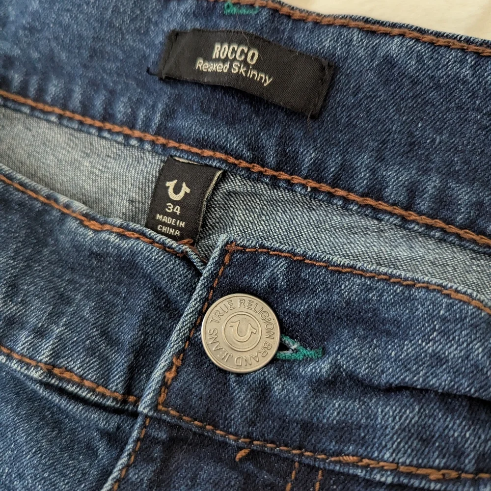 True Religion Rocco Relaxed Skinny Fit Denim Jeans Mens Size 34